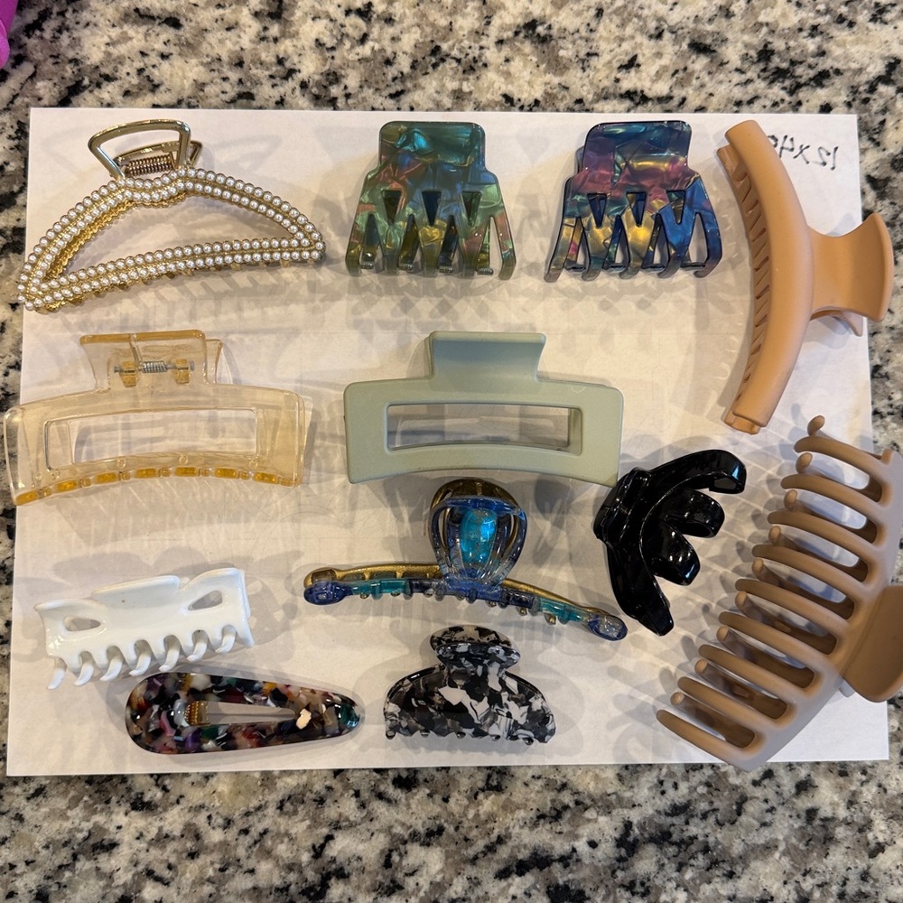 Blue and Gold Hair Claw Clip